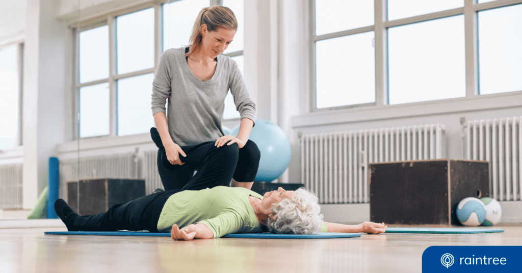 A Physical Therapist Works With A Patient. Illustrating The Topic, Physical Therapy Awareness Month.