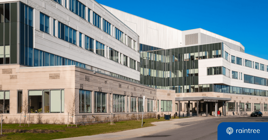 Powering Healthcare: Predictive Ai And Microgrids 1 Exterior Of A Hospital Building. Illustrating The Concept Of Predictive Ai And Microgrids In Healthcare.