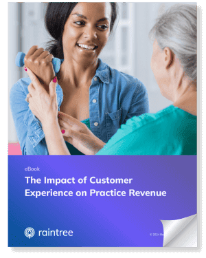 A simple mockup of an eBook titled: The Impact of Customer Experience on Practice Revenue."