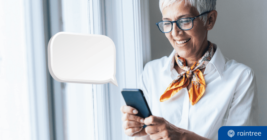 A header image showing a senior rehab therapy patient looking down at their phone, illustrating the topic: "5 Tips for Patient Follow Up."
