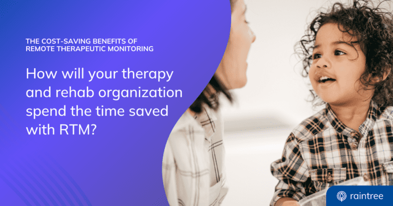 A graphic depicting a smiling child, illustrating the benefits of remote therapeutic monitoring.