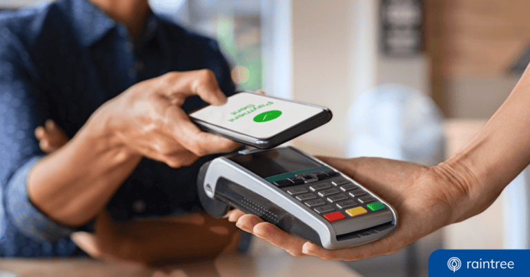 A header image that shows a patient payment transaction, where a person waves their credit card chip over a retail PIN pad. The headline reads "6 Popular Patient Payment Options."