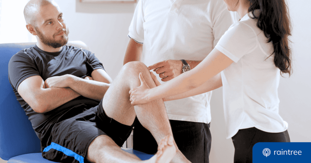 A Pt Student With Their Clinical Instructor, Working With A Patient.