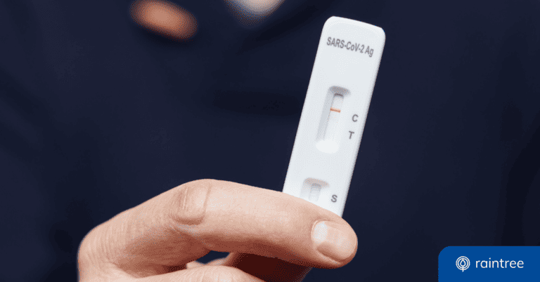 A close up of a hand holding a negative Covid test. Illustrating the topic: "How Covid Shaped Healthcare."