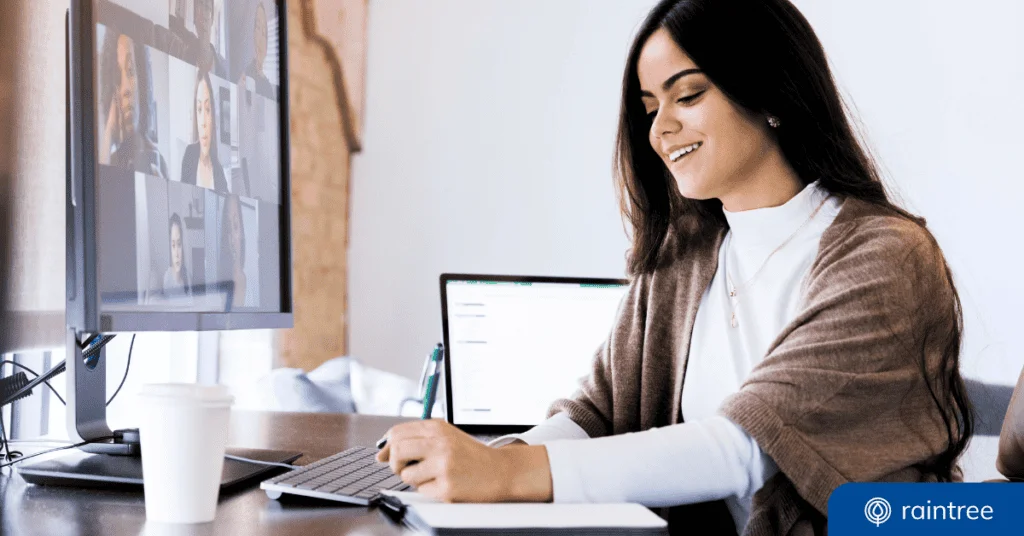 Someone takes notes during a physical therapy billing software demo, illustrating the topic, "How to Choose Billing Software for Your PT Practice."