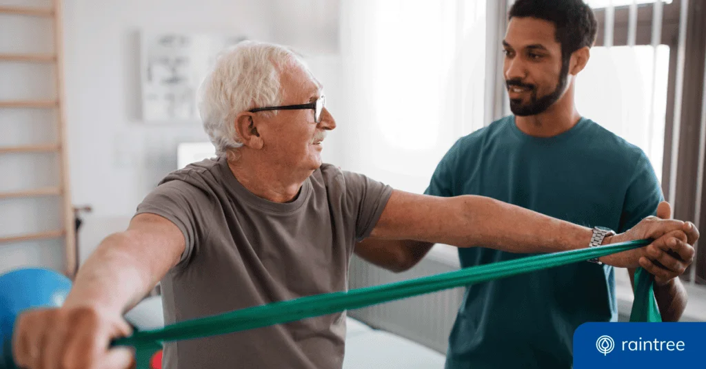 A Physical Therapist Works With A Medicare Patient. Illustrating The Topic: Medicare Payments And Physical Therapy Services.