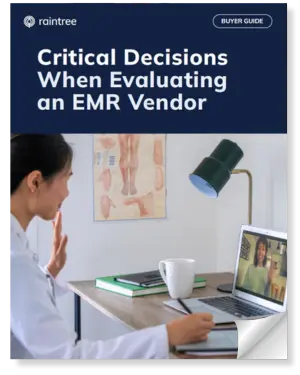 Critical Decisions When Evaluating An Emr Vendor 1 Ebook Cover Mockup: Critical Decisions When Evaluating An Emr Vendor