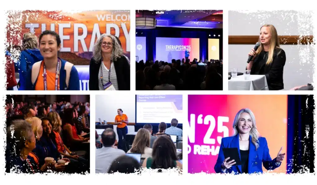 Collage Of Photos From Therapycon, The Ultimate Rehabilitation And Physical Therapy Conference.